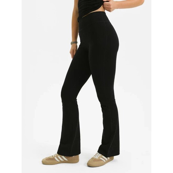 MATE THE LABEL ORGANIC COTTON BOOTCUT LEGGINGS BLACK SZ S NWT - Picture 2 of 3